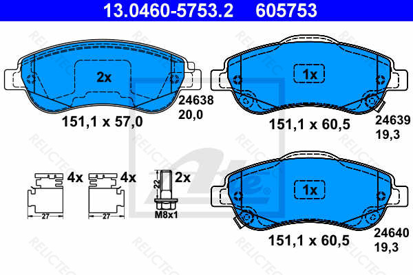 Brembo P28045 Front Disc Brake Pad Set of 4